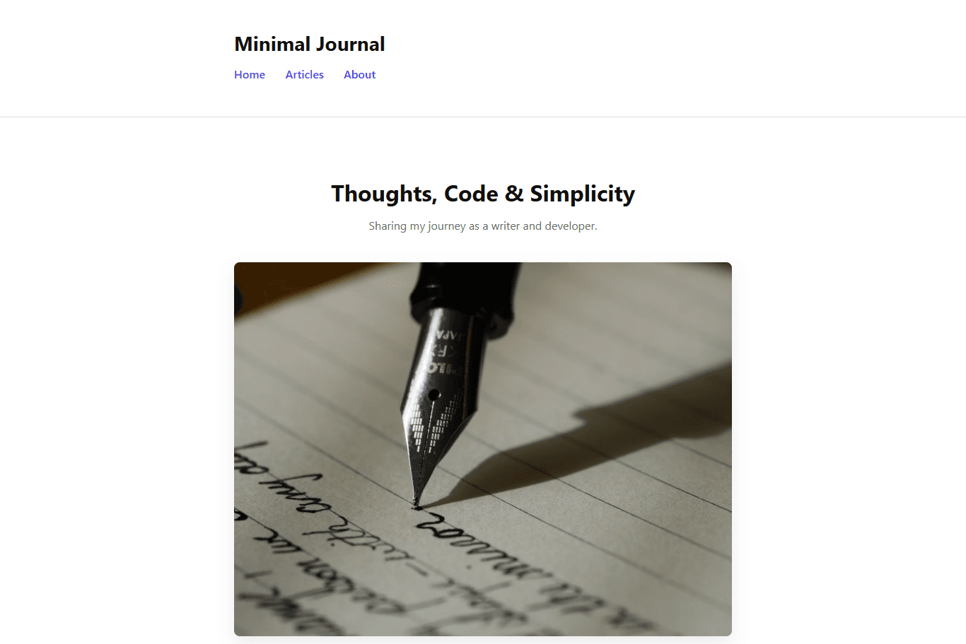 Minimal Journal Blog